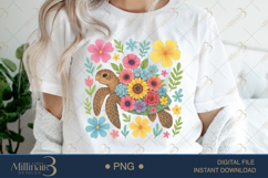 Boho Floral Sea Turtle Watercolor PNG | Ocean Animal Clipart Product Image 2