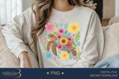 Boho Floral Sea Turtle Watercolor PNG | Ocean Animal Clipart Product Image 3