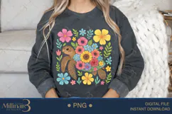Boho Floral Sea Turtle Watercolor PNG | Ocean Animal Clipart Product Image 4
