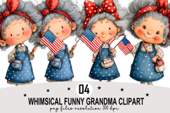 whimsical funny grandma clipart Watercolor PNG Product Image 1