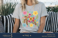 Boho Floral Sea Turtle Watercolor PNG | Ocean Animal Clipart Product Image 5