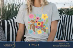 Boho Floral Sea Turtle Watercolor PNG | Ocean Animal Clipart Product Image 5