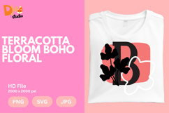 Terracotta Bloom Boho Floral Monogram Product Image 1