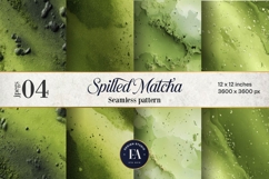 Spilled Matcha Texture, Green Abstract Liquid Digital Paper Product Image 1