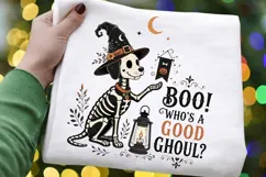 Boo Whos A Good Ghoul PNG Sublimation Design - Cute Skeleton Product Image 3