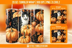 Pumpkin Tumbler Sublimation Wrap, 20 oz Fall Tumbler Wrap Product Image 1