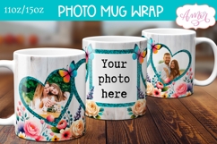 Floral photo mug template for sublimation, customizable mug Product Image 3