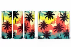 Palm Tree Tumbler Sublimation. Summer Tumbler Wrap Design Product Image 2