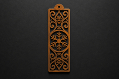 Elegant Snowflake and Filigree Wooden Bookmark with Ornament Product Image 1