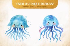 Under the sea Clipart, Jellyfish Watercolor clipart Product Image 2