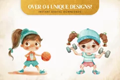 Sporty Little Girl Clipart PNG, Story book characters Product Image 2