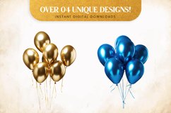 Gold Foil Balloons Sublimation clipart, Balloons Product Image 2