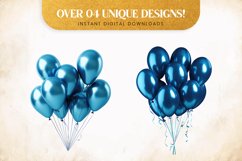Copper Blue Gold Foil Balloons Sublimation clipart, Balloons Product Image 3