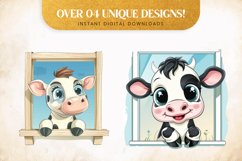 Funny Peeping Cow, 3D sublimation clipart Product Image 2