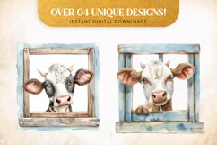 Funny Peeping Cow, 3D sublimation clipart Product Image 2