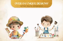 Artist Little Boy Clipart PNG, Story book characters Product Image 2