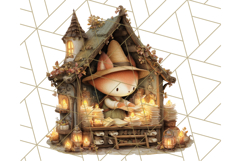 Acorn Village Clipart PNG, Fall Animal Png Product Image 4