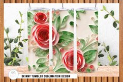 Rose Paper Quilling 3D Tumbler Sublimation PNG Product Image 4
