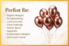 Gold Foil Balloons Sublimation clipart, Balloons Product Image 3