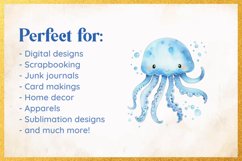 Under the sea Clipart, Jellyfish Watercolor clipart Product Image 3