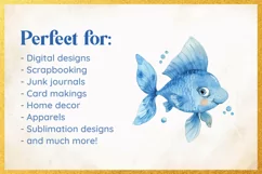 Under the sea Clipart, Fishes Watercolor clipart Product Image 2