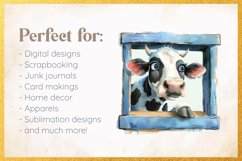 Funny Peeping Cow, 3D sublimation clipart Product Image 3