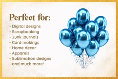 Copper Blue Gold Foil Balloons Sublimation clipart, Balloons Product Image 2