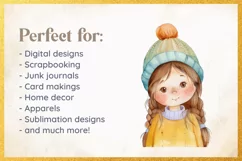 Happy Girl Clipart PNG, Story book characters Product Image 2