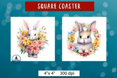 Cute bunny png | Watercolor animal flowers Product Image 3