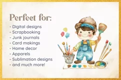 Artist Little Boy Clipart PNG, Story book characters Product Image 3