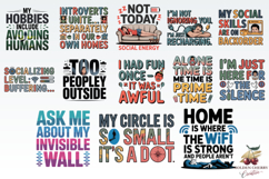 30 Funny Introvert Quotes PNG Sublimation Bundle Product Image 2