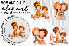 Mom and Child Clipart Watercolor PNG Product Image 1