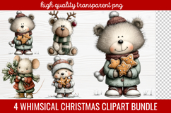 4 Whimsical Christmas Clipart | Cute Festive Holiday PNG Product Image 1
