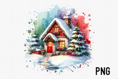 Cozy Cottage Sublimation - Cozy Cottage landscape Clipart Product Image 1