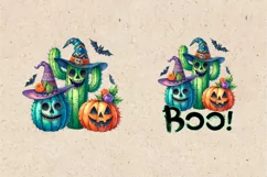 Scary Cactus .Halloween Print Design. 2 PNG sublimation Product Image 3