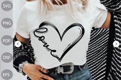 Love Heart SVG Design / Boho Girl SVG Cut Files Product Image 1