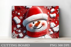 Snowman Cutting Board. Kitchen Cutting Board Sublimation Product Image 1