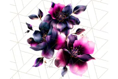 Gothic Floral PNG, Dark Aesthetic Flowers Clipart Print Product Image 4