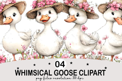 Whimsical Goose Clipart Watercolor png Product Image 1