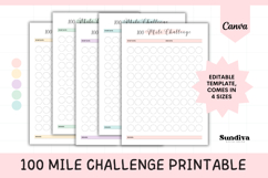 100 Mile Walking or Running Challenge Editable Template 2 Product Image 1
