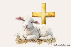 Christian Easter Watercolor Clipart PNG Product Image 1
