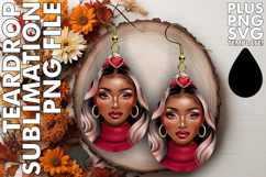 Radiant TEARDROP Earrings Gift Ideas, Afro Girl Product Image 1