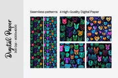 Dog Paw Digital Paper Seamless Scrapbook Paper Product Image 3