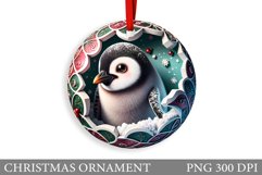 Cute Penguin Sublimation. Cute Penguin Christmas Ornament Product Image 1