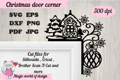 Christmas door corner svg, snowman Ornament Svg Product Image 2