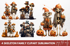 Skeleton Family Clipart Sublimation Product Image 1