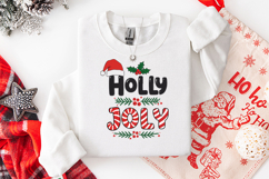 Holly Jolly Christmas SVG - Candy Cane Letters Design Product Image 2