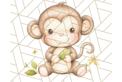 Pastel Safari Jungle Baby Animals PNG Clipart, Nursery Product Image 4