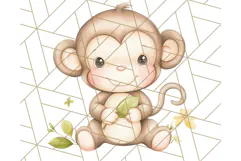 Pastel Safari Jungle Baby Animals PNG Clipart, Nursery Product Image 4