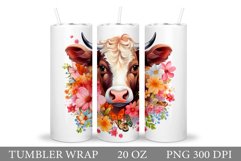 Cow Tumbler Design. Cow Summer Tumbler Sublimation Product Image 1